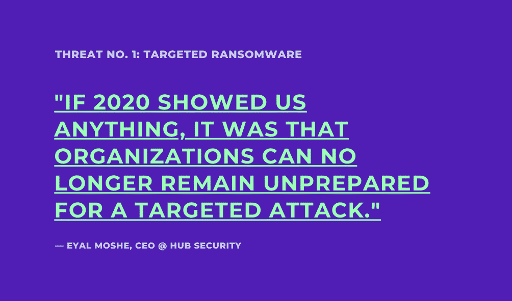 Threat #1: targeted ransomeware