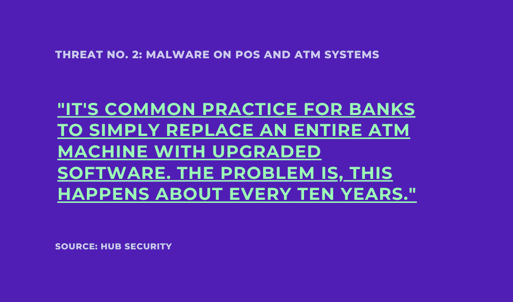 Threat #2: Malware on POS and ATM systems